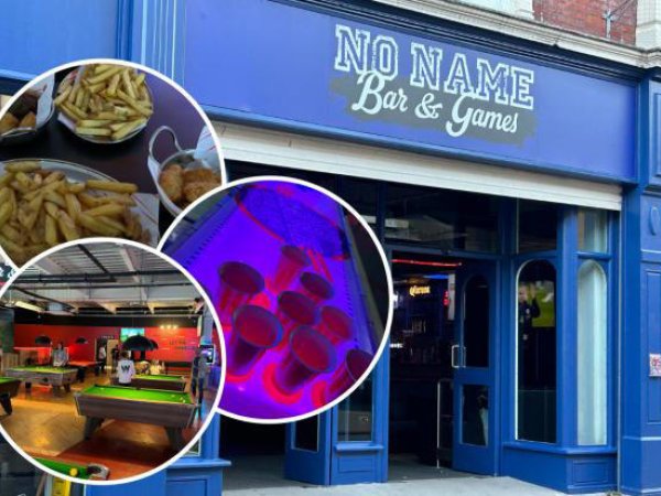 Front of venue at no name bar and games